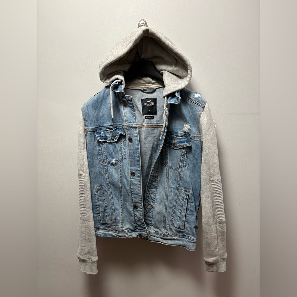*Hollister Denim Jacket with gray Hoodie